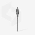 Staleks Punta fresa a forma di pigna in metallo duro, rossa EXPERT, diametro 6 mm / parte lavorante 14 mm