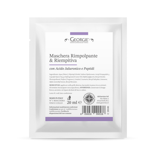 Maschera Rimpolpante e Riempitiva con Acido Ialuronico e Peptidi