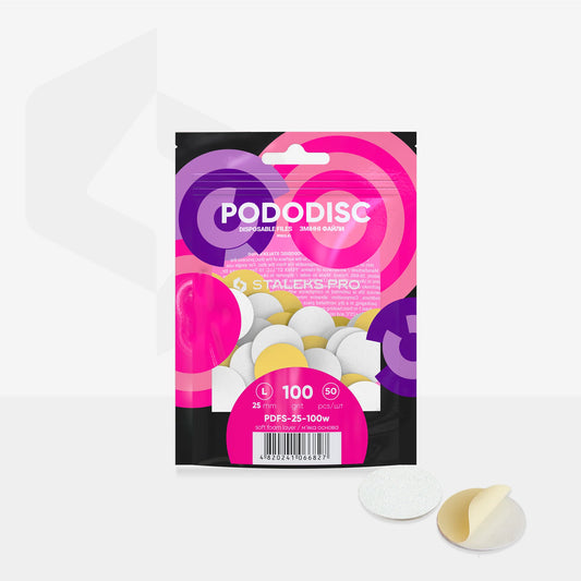 Staleks Ricambi su base morbida per il disco per pedicure PODODISC STALEKS PRO L, grana 100 (50 pz.), color bianco