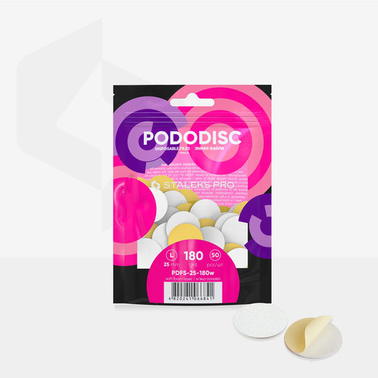 Staleks Ricambi su base morbida per il disco per pedicure PODODISC STALEKS PRO L, grana 180 (50 pz.), color bianco