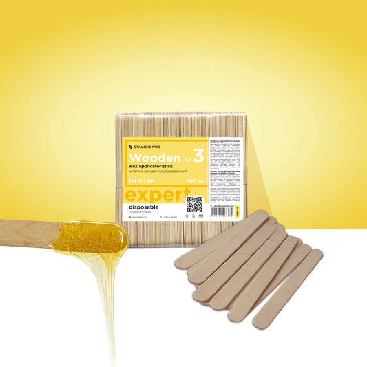 Staleks 100 pz Spatole in legno per ceretta EXPERT 30 - 114x10 mm