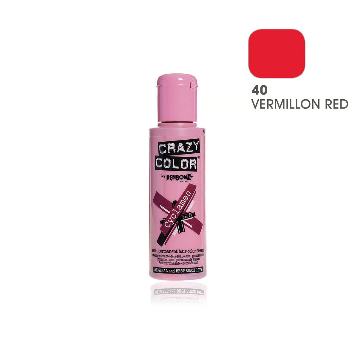 CREMA COLORANTE SEMIPERMANENTE CRAZY COLOR N.40 VERMILLION RED