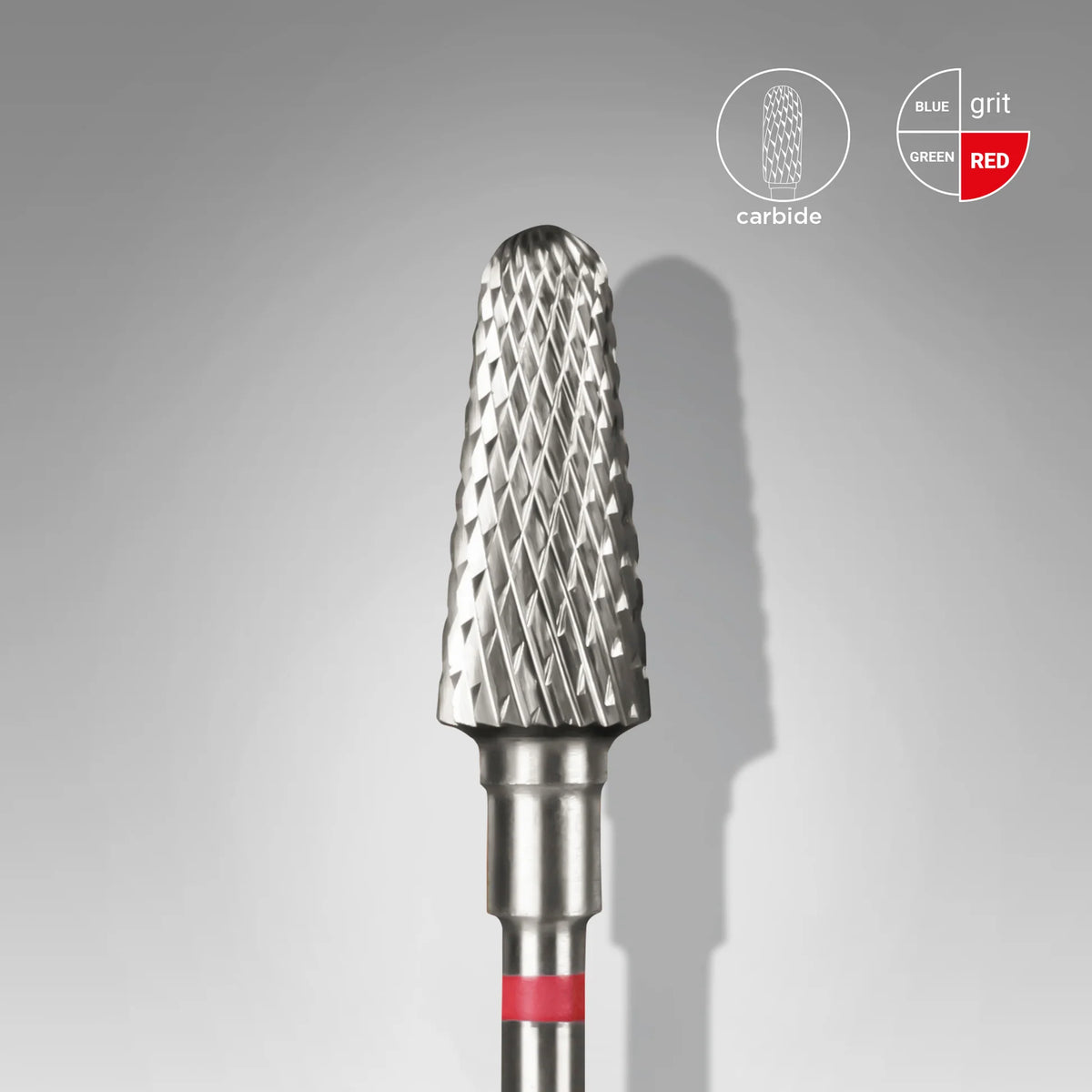 PUNTA CARBIDE TRONCO, ROSSO, DIAM. 6 mm - LUNG. PUNTA 14 mm