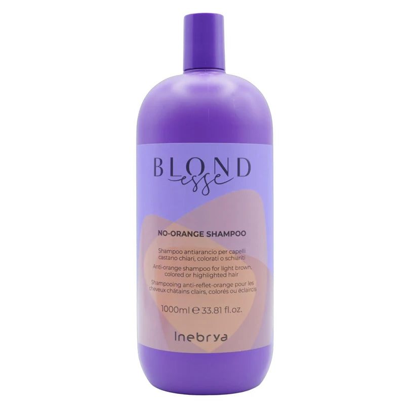INEBRYA Blondesse Shampoo Anti-Arancio per Capelli Castano Chiari, Colorati o Schiariti 1000 ml