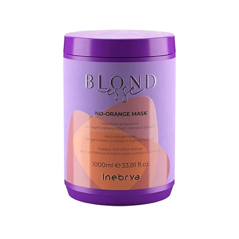 INEBRYA Blondesse Maschera Anti-Arancio per Capelli Castano Chiari, Colorati o Schiariti 1000 ml
