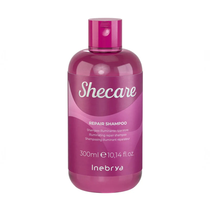 INEBRYA SheCare Shampoo Illuminante Riparatore per Capelli Danneggiati, Trattati e Privi di Vitalità 300 ml