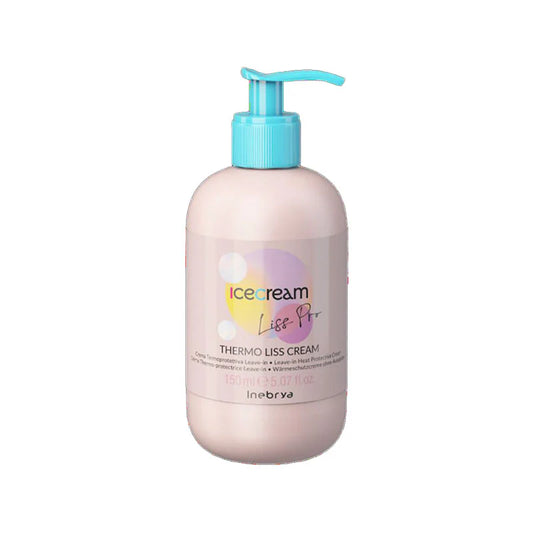 INEBRYA Ice Cream Liss-Pro Crema Termoprotettiva Leave-In per Capelli Ribelli e Crespi 150 ml