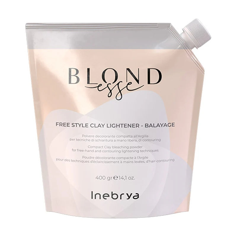 INEBRYA Blondesse Decolorante Polvere Decolorante Compatta all'Argilla per Tecniche di Schiaritura a Mano Libera e Contouring 400 g