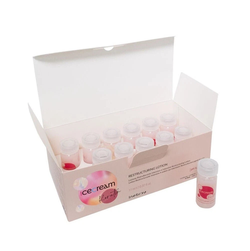 Inebrya Ice Cream Keratin Lozione Ristrutturante Intensiva Cheratinica 12x11 ml