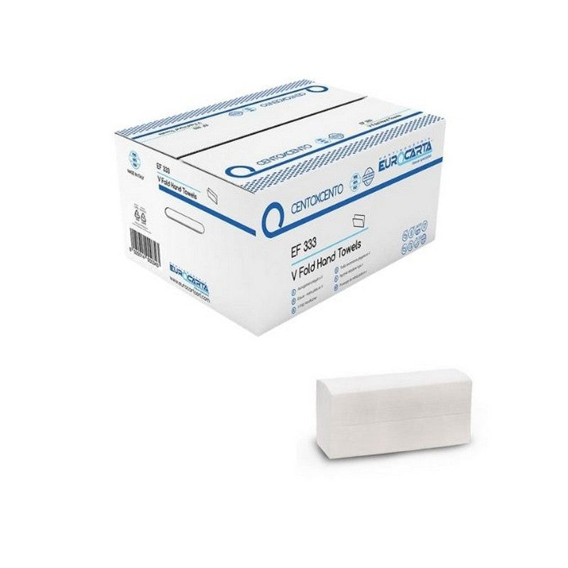 Asciugamani carta per dispenser piegati a V scatola da 3000 pz.