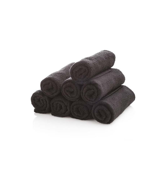 Asciugamano Professionale da Salone Antimacchia Black 50x80 cm – 100% Cotone